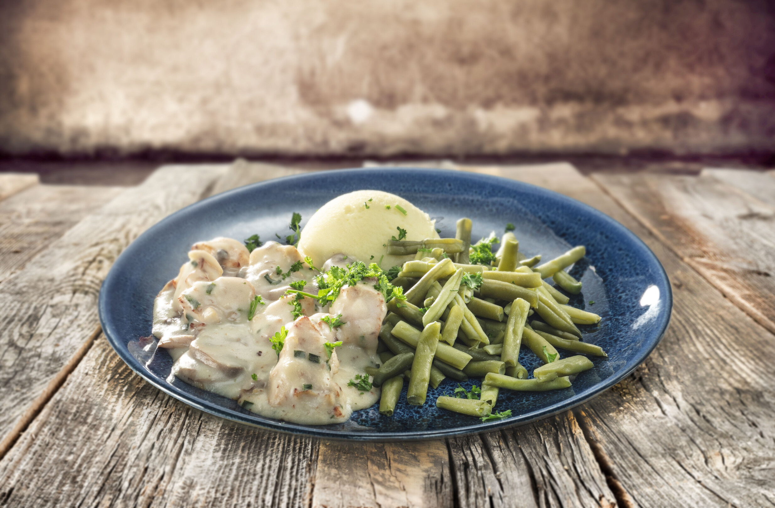 Kippenragout met aardappelpuree